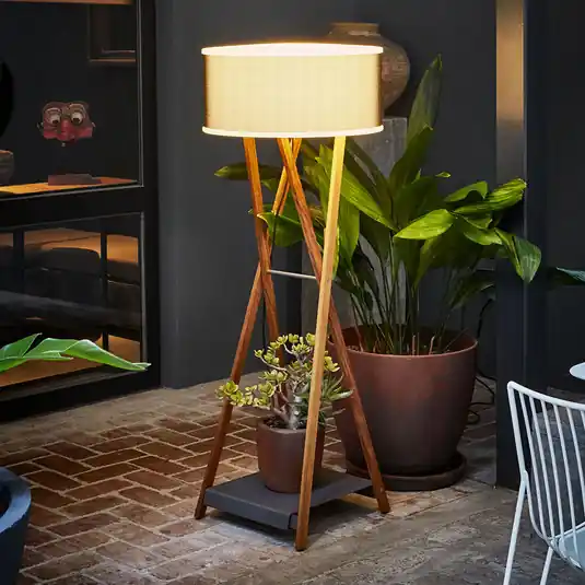 MARSET Cala 140 piantana, IP65, iroko/marrone Ultima Occasione