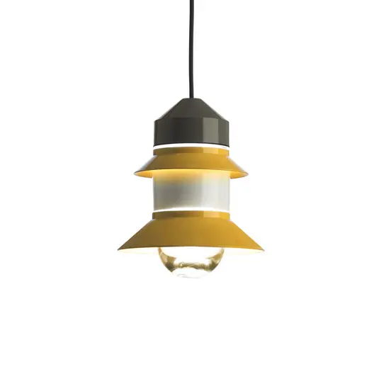 MARSET Lampada a sospensione da esterno Santorini, IP65, senape Spedizione Espresso