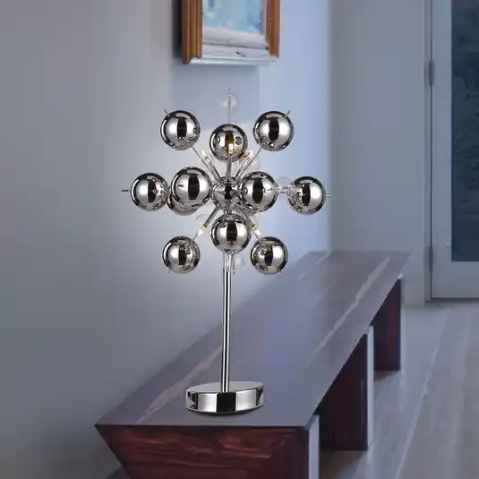Subito Disponibile Particolare lampada da tavolo Wakusei, cromo