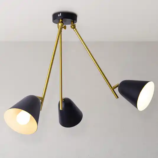 Prezzo Ridotto Plafoniera Triton, nero e oro, 3 luci