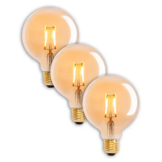 LED globe E27 4,1W 310lm bianco caldo oro set 3x Ordina Subito