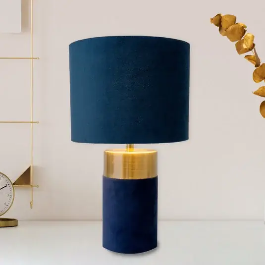 Promozione Lampada da tavolo 3189512, paralume in tessuto, blu