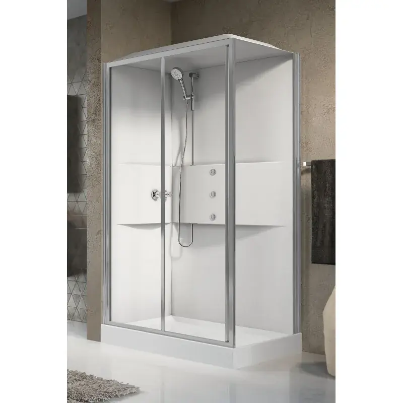 Cabina de ducha multifunción asimétrica con 1 puerta corredera Novellini Media 2.0 2P ME22P120T1F-1AB Offerta Speciale