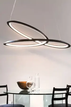 Lampada a sospensione Kepler 2.700K Down Ø84cm nero Professionale
