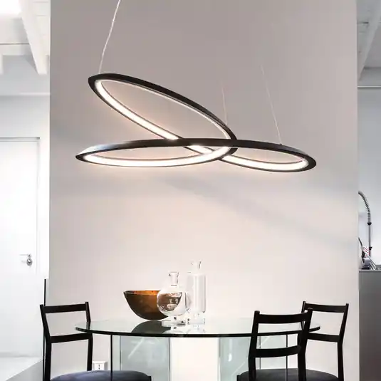 Lampada a sospensione Kepler 2.700K Down Ø84cm nero Professionale