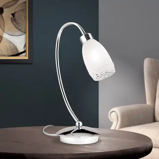 Lampada da tavolo MARISA 1 luce paralume di vetro Prezzo Scontato