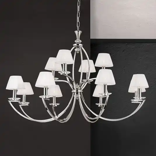 Avala - lampadario in nichel e bianco Solo Oggi