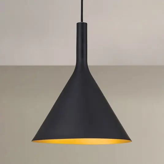 Più Venduto Lampada a sospensione Gunda nero e oro
