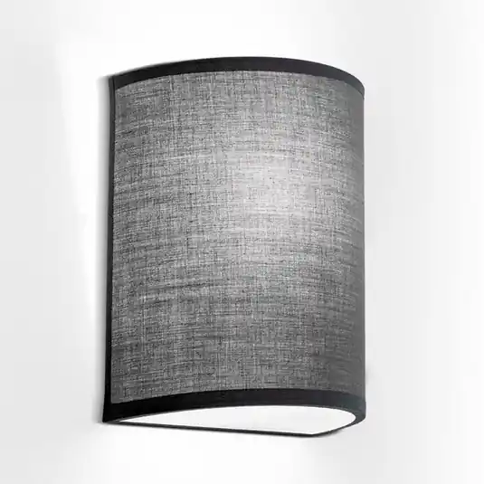 Spedizione Espresso Applique Ufo con paralume di lino in grigio