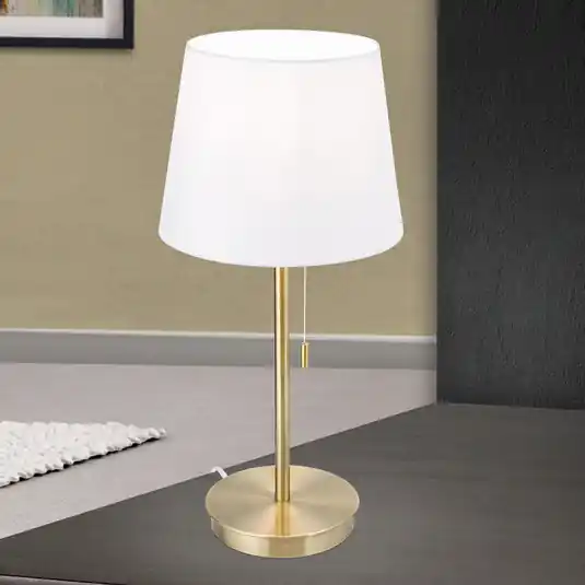 Lampada da tavolo Ludwig porta USB bianco/ottone Ultime Pezzi