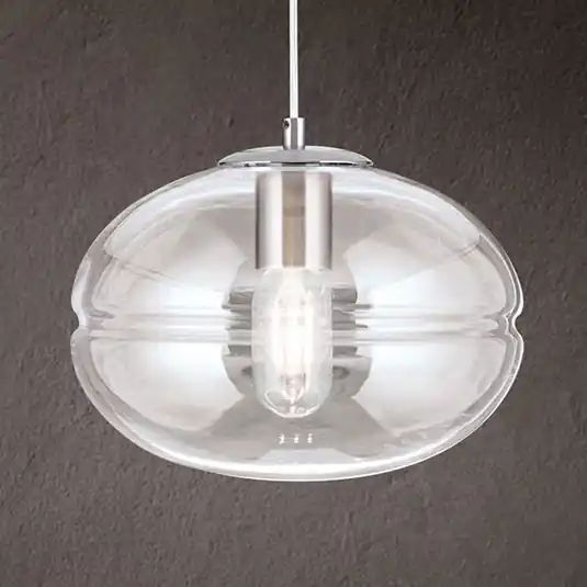 Lampada a sospensione Richard, nichel, trasparente Esclusivo