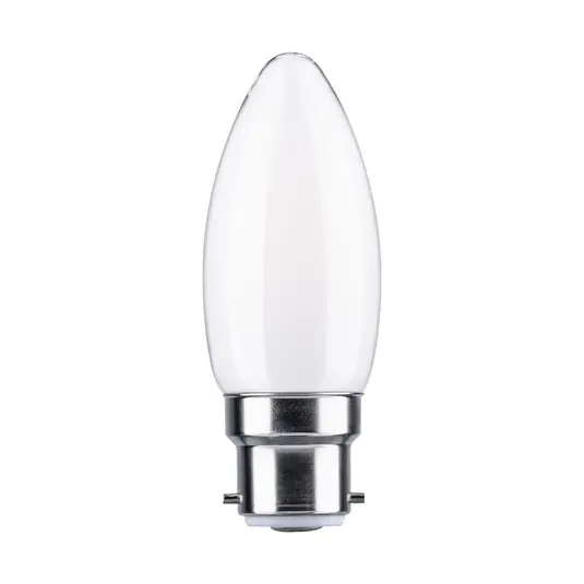 Paulmann LED candela B22d 4,7W 2.700K opale dimm Popolare