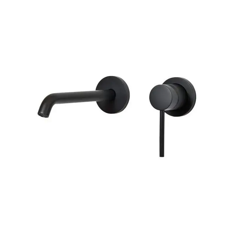 Ultima Occasione Mezclador de lavabo de pared negro mate Gattoni Easy 2337/23NO