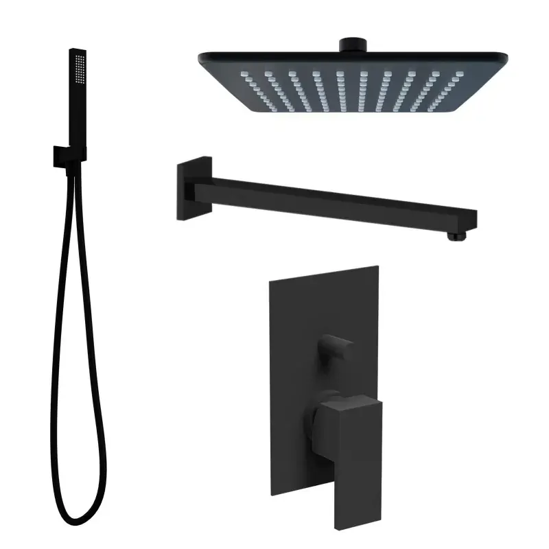 Kit de ducha cuadrado negro mate Ercos Italia R BNKISK0009 Offerta Limitata