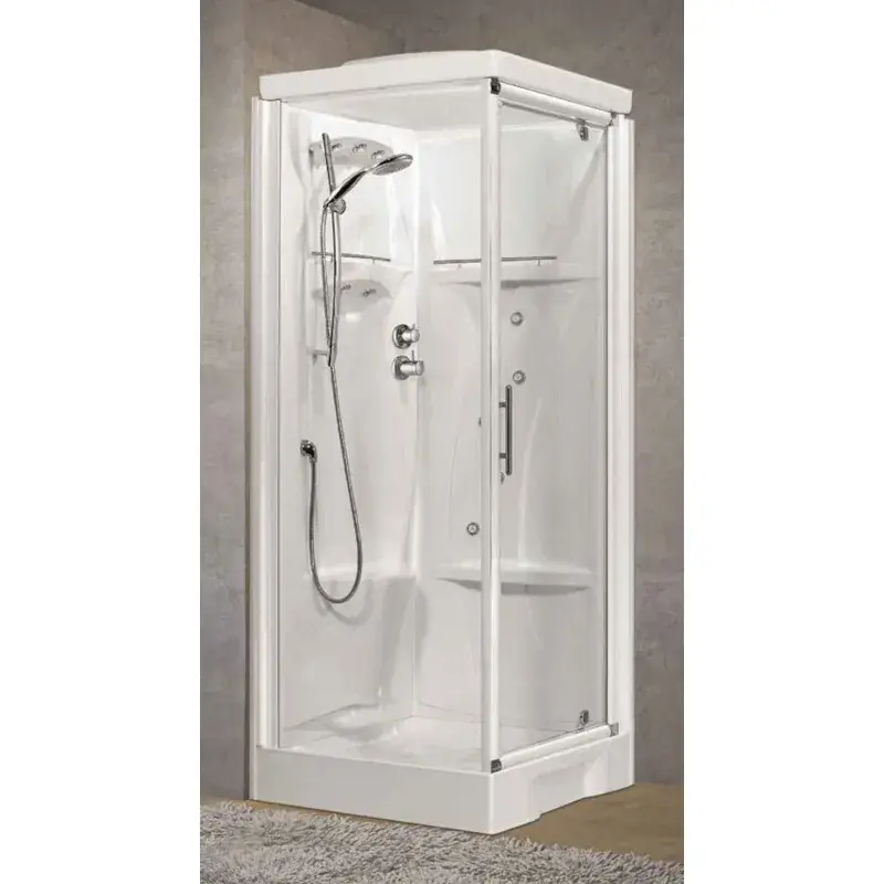 Cabina de ducha multifuncional versión hidromasaje 80 x 80 apertura 1 puerta batiente Novellini New Holiday GF NNHGF80T19F-1D Più Venduto