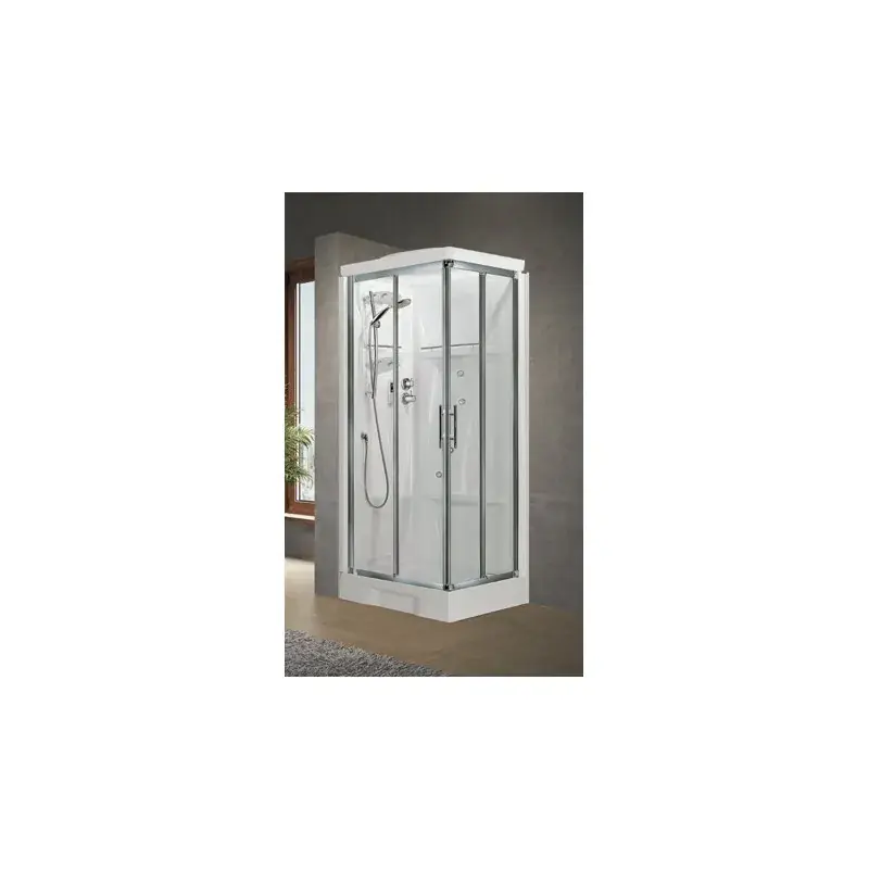 Ultima Occasione Cabina de ducha multifunción 80 x 80 versión hidromasaje 2 puertas correderas y 2 fijas Novellini New Holiday A NNHA80T19F-1B