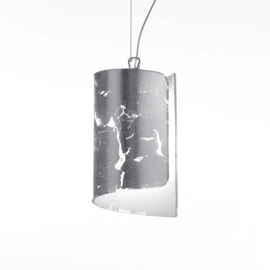 Compra Adesso Lampada a sospensione Papiro con paralume in vetro Ø 15 cm, argento