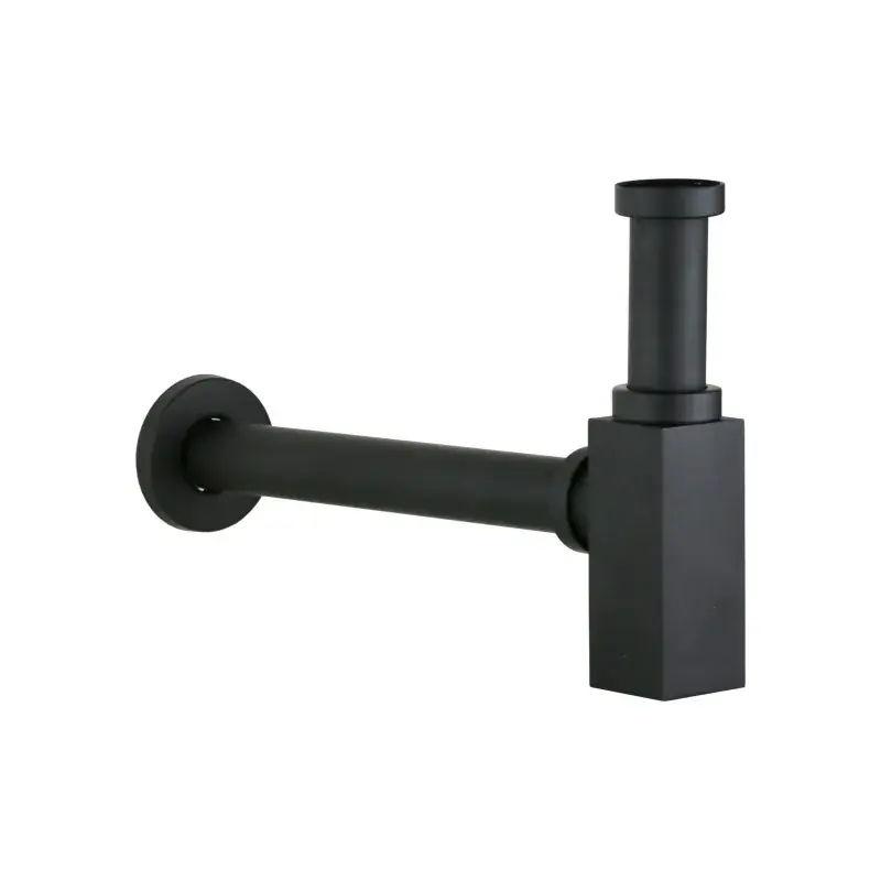 Sifón para lavabo modelo negro mate Piralla Rubinetterie SIFQNR Must-Have