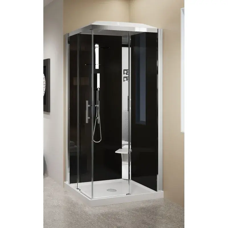 Prezzo Basso Cabina de ducha 90 x 70 apertura 2 puertas correderas versión derecha con hidromasaje Novellini Crystal A HC2A7090DT1F-1KH