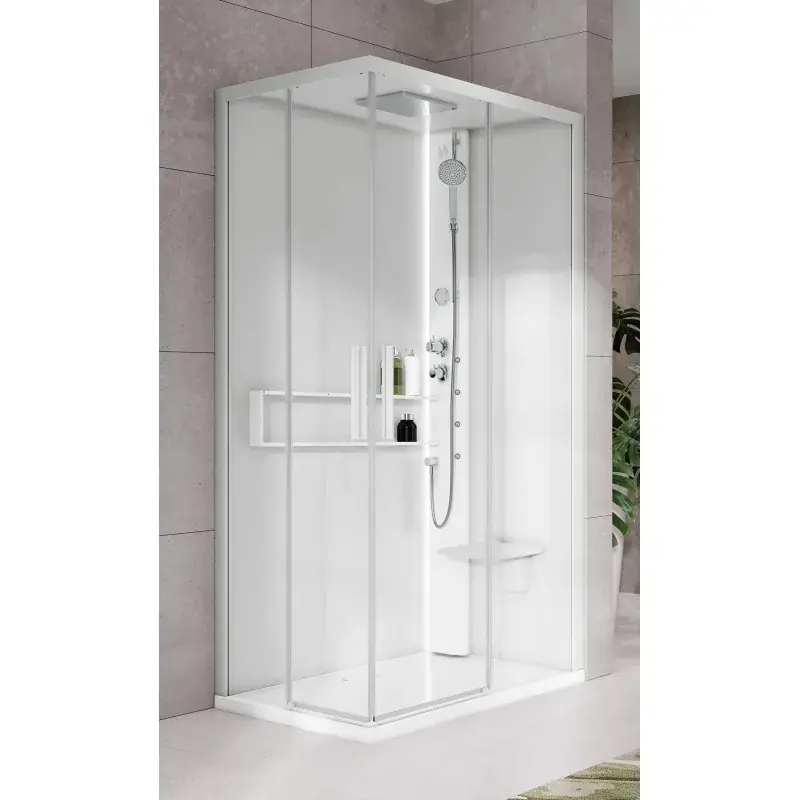 Ultimissimo Modello Cabina de ducha 90 x 70 versión derecha con hidromasaje más 2 puertas correderas Novellini Glax 2 A G22A9070DT1L-1UU