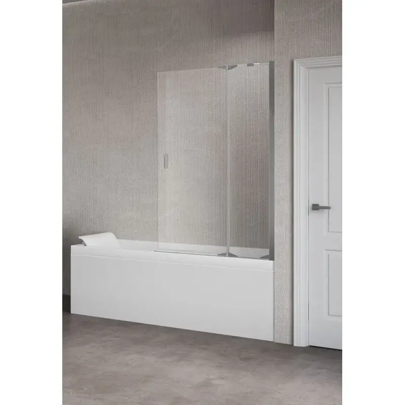 Mampara de bañera 1 puerta fija y 1 giratoria de 180 ° altura 150 cm Novellini Kuadra 3V Offerta Del Giorno