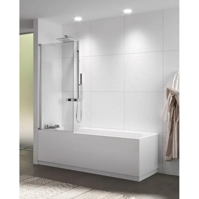 Pared de cristal para bañera de 80 cm, 1 puerta giratoria 180° Novellini Riviera 2.0 1V Occasione