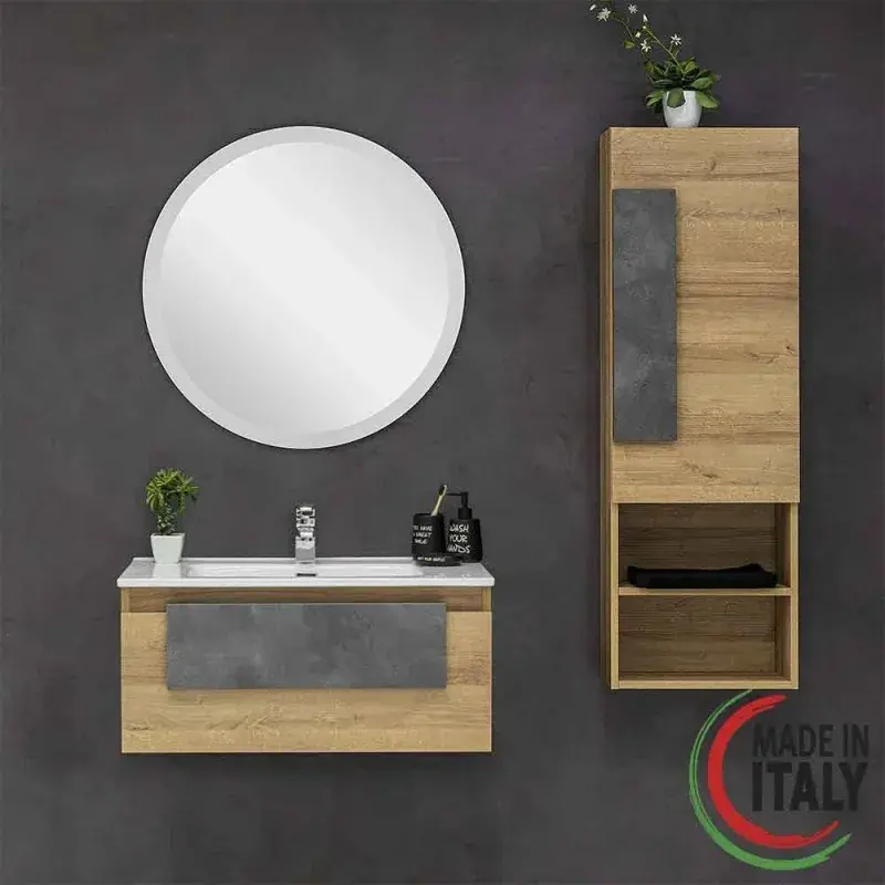 Composición baño 80 cm con un cajón y mueble alto Feridras Urban 804003 Subito Disponibile