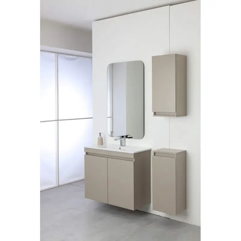 Prezzo Conveniente Mueble de baño completo 80 cm en color gris tórtola Feridras Pastello 803006