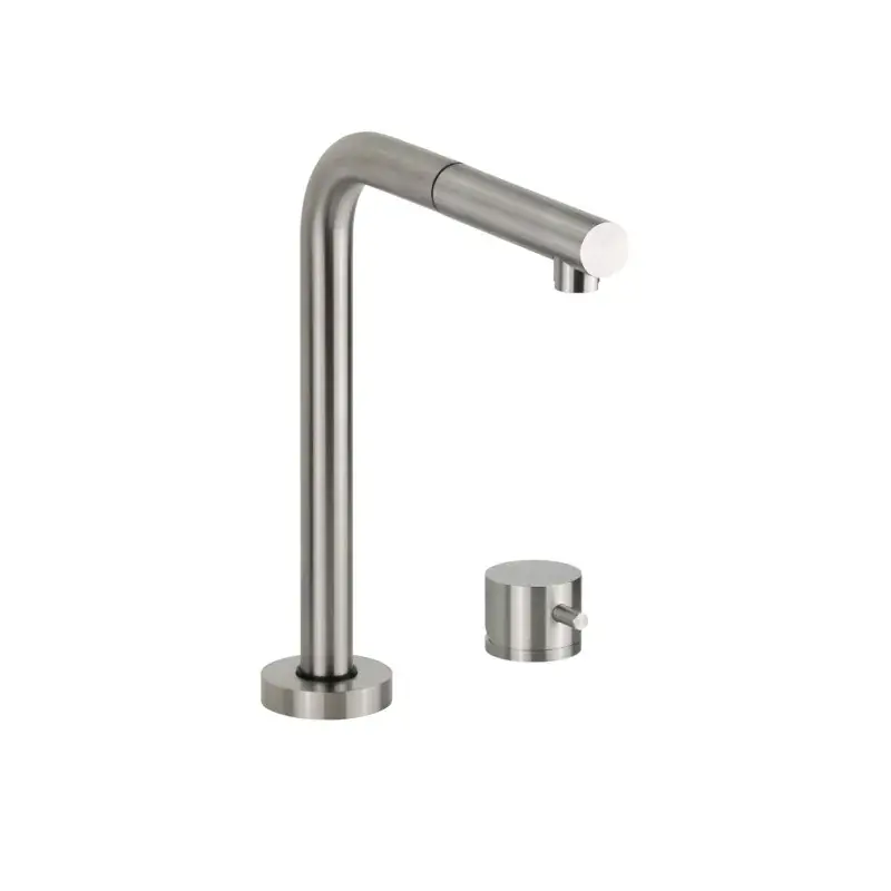 Solo Oggi Mezclador de fregadero de cocina de acero inoxidable con caño abatible Quadro srl 443.12AS
