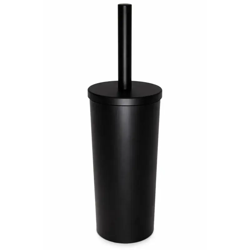 Nuova Collezione Soporte de suelo para escobilla de baño moderno de diseño redondo en color negro mate Capannoli Hoop HP114 MM