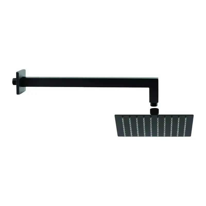 Cabezal de ducha 25x25 cm brazo 40 cm negro mate Tecom KITSOFQ3NO Promozione Esclusiva
