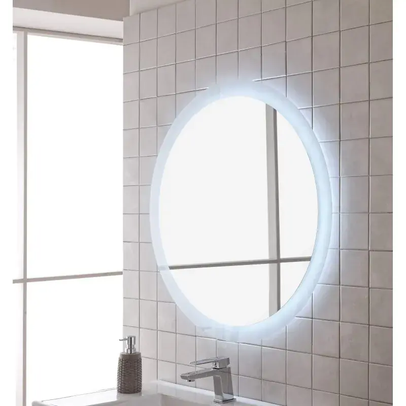 Di Tendenza Espejo de baño redondo con iluminación Feridras 178046
