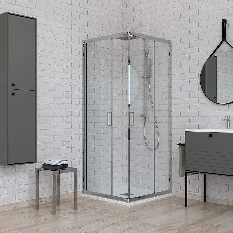 Prezzo Conveniente Mampara de ducha de esquina 70 x 90 vidrio transparente Ercos Gold GOLT7090