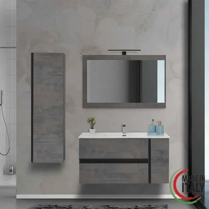 Conjunto de Composición de baño suspendido 110 cm color óxido Feridras Oxid 805102 Miglior Prezzo