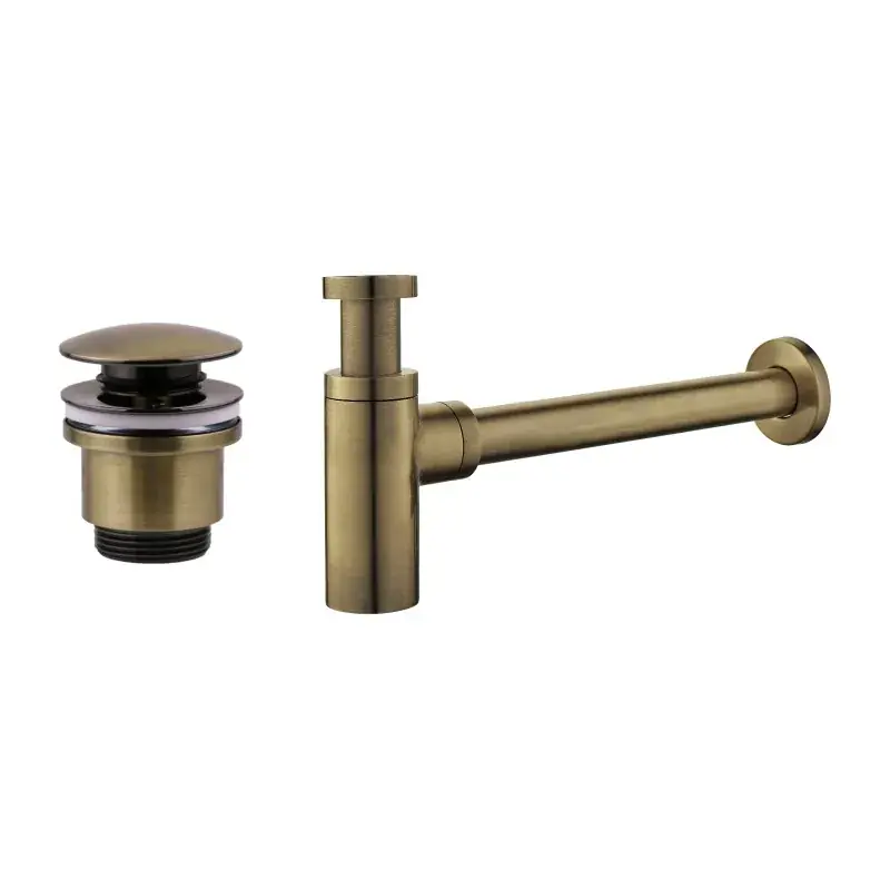 Offerta Limitata Juego de desagüe y sifón antique bronze, modelo redondo Damast KITSCA3