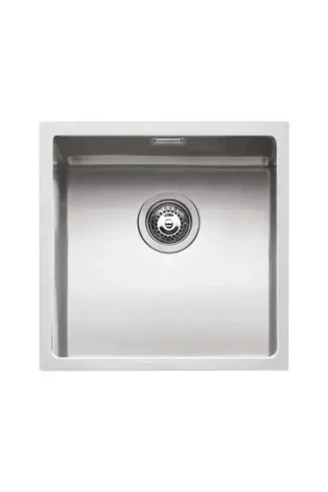 Novità Fregadero de cubeta cuadrada en acero inoxidable instalación bajo encimera 40 x 40 cm Barazza 1X4040S