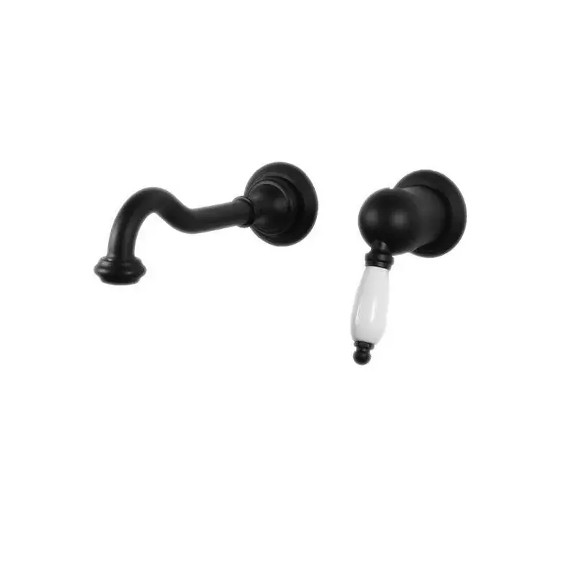 Mezclador de lavabo de pared de estilo retro en negro mate Gattoni Orta 2737/27NO.OLD Spedito Oggi