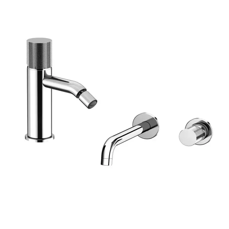 Kit de baño con mezclador de lavabo de pared y mezclador de bidé Paini Cox Grip KITGRIP4 Nuovo Arrivo