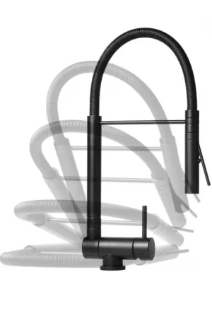 Mezclador de cocina con muelle barril abatible negro mate Nice 29034M1NO Promozione Esclusiva
