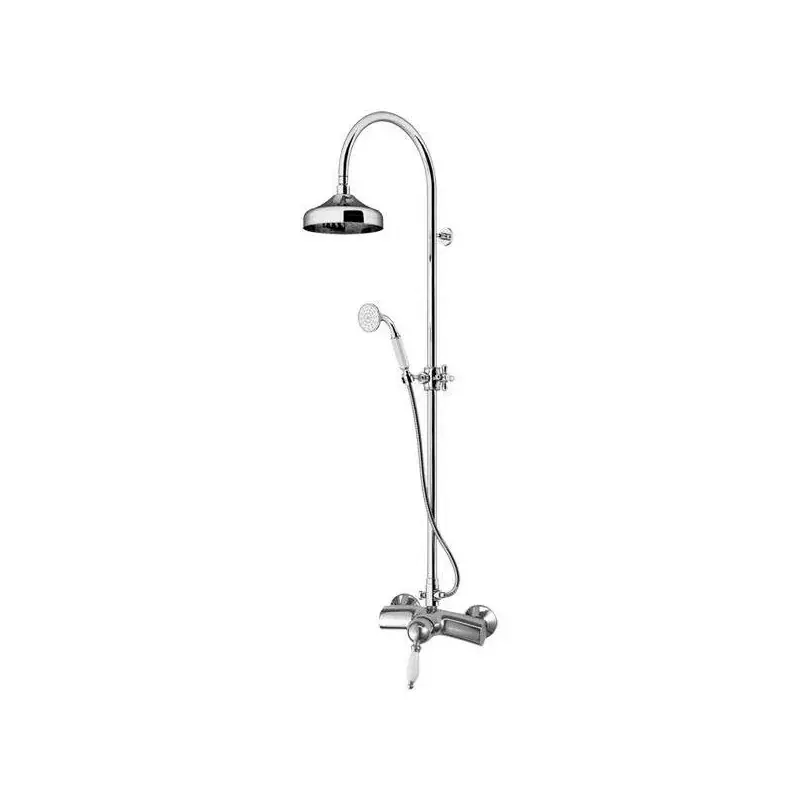 Non Perdere Columna de ducha de latón cromado con desviador y rociador de Ø202 mm Gattoni Orta Old KT125/27C0.OLD