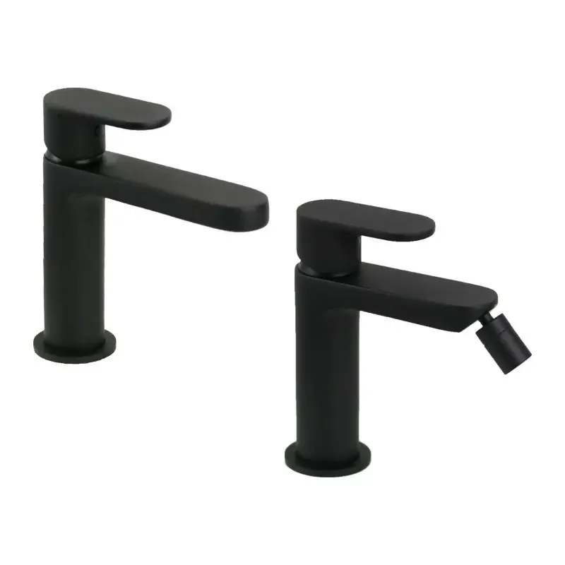Conjunto mezclador de lavabo y bidé negro mate Ercos Versilia KITVERSILIA1NO Di Tendenza