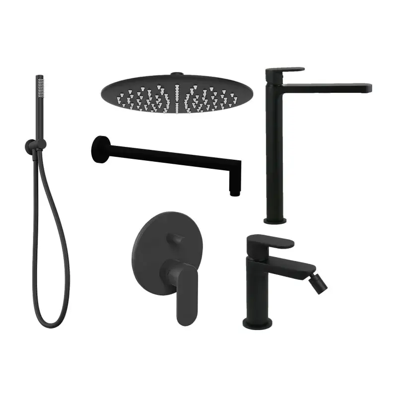 Miglior Prezzo Kit de baño completo en acabado negro mate Ercos Versilia KITVERSILIA5NO