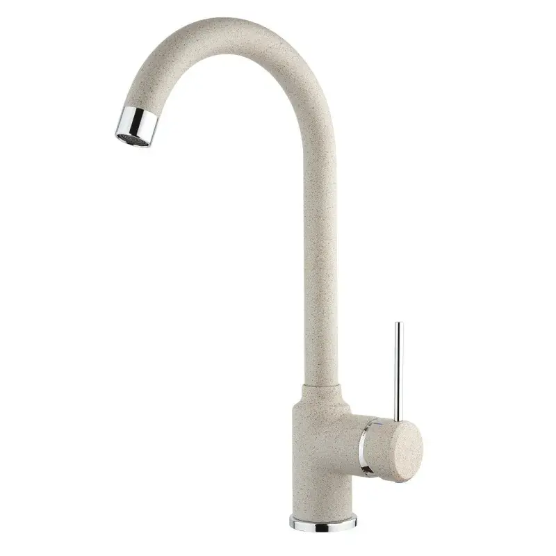 Mezclador monomando para fregadero de granito avena con caño alto regulable Piralla Lion 0LI20104A21 Prezzo Conveniente