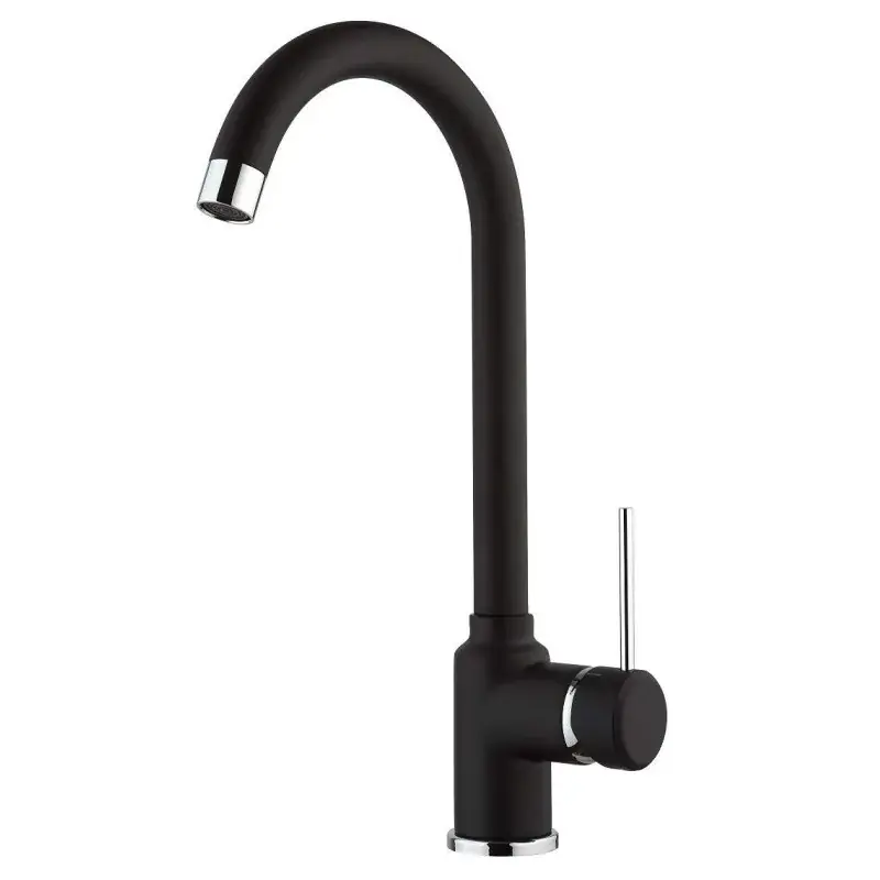Professionale Mezclador de fregadero de latón negro mate con caño alto regulable Piralla Lion 0LIYO104A21