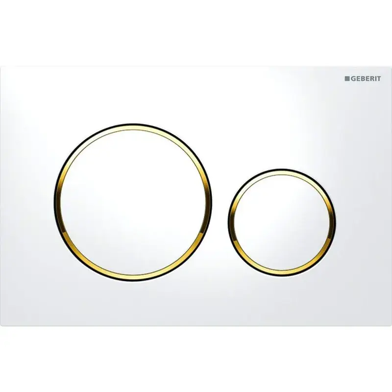 Placa de accionamiento en color blanco y dorado Geberit Sigma 20 115.882.KK.1 Compra Oggi Stesso