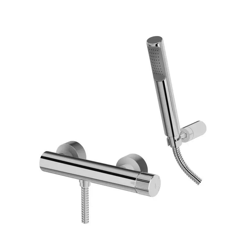 Novità Mezclador de ducha externo con soporte flexible y de pared Paffoni Jo JO168DCR