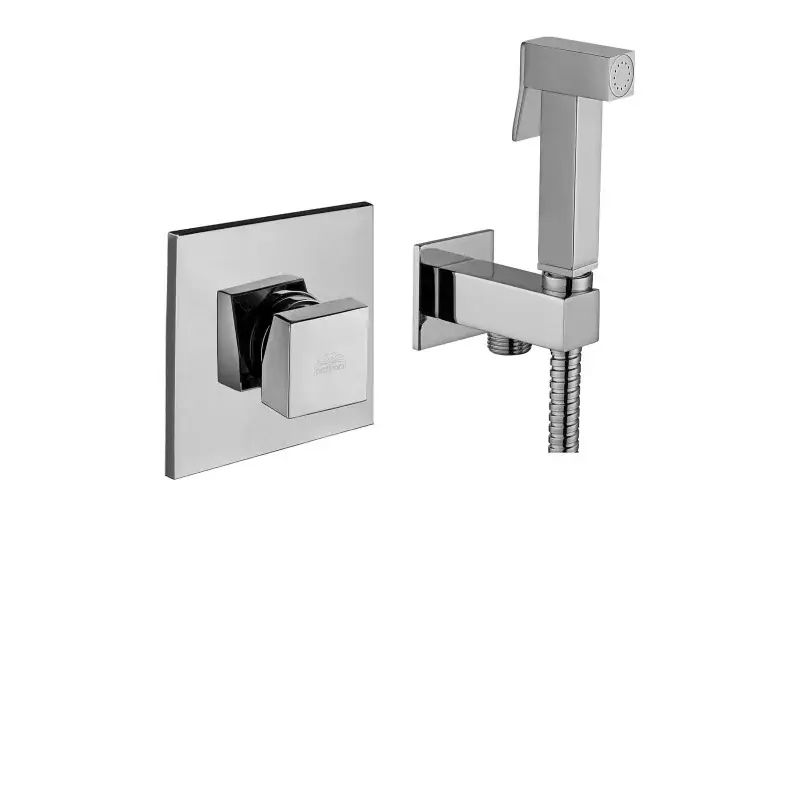 Novità Set de bidé cuadrado completo con manguera y soporte con toma de agua Paffoni KITDUP112CR