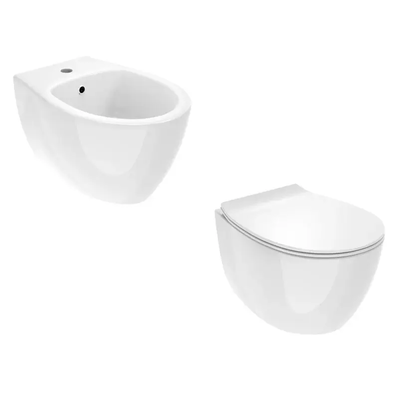 510x363 mm set inodoro y bidé suspendido blanco brillo Ercos Kite KITKITEBI2 Offerta Del Giorno