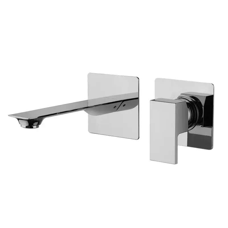 Mezclador de lavabo de pared en latón cromado con placas de 96x90 mm Paini Venti V2CR208 Non Perdere