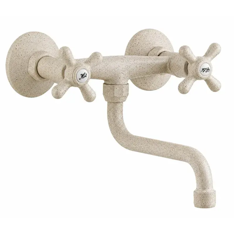 Grifo de fregadero de cocina montado en la pared en granito de avena Gattoni 7550/REBB Offerta Speciale